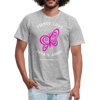 Zaya Butterfly White Mens T - heather gray