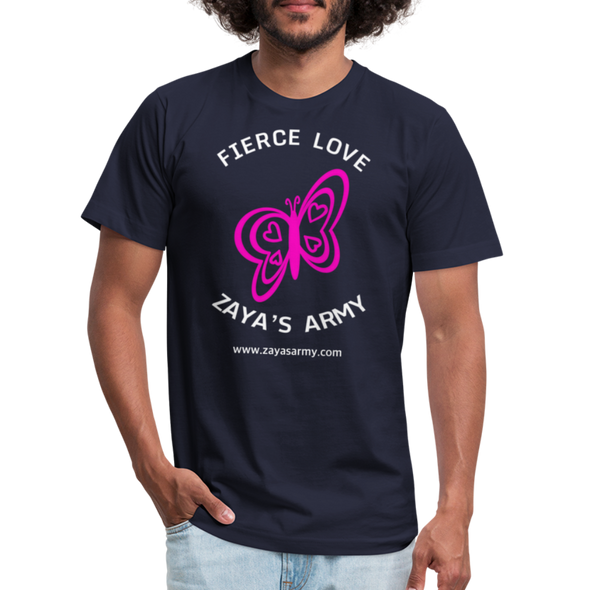 Zaya Butterfly White Mens T - navy