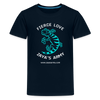 Zaya Gecko White Kids T-Shirt - deep navy