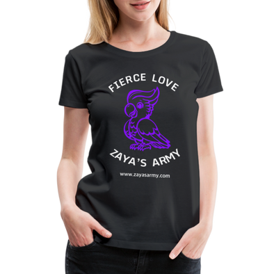 Zaya Cockatoo White Womens T-Shirt - black