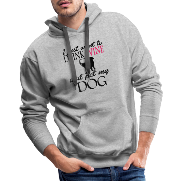 I Just Want To Drink Wine Pet Dog - Hoodie - heather grey