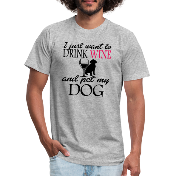 I Just Want To Drink Wine Pet Dog - Men - heather gray