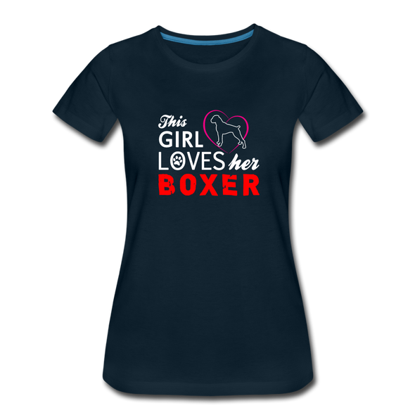 This Girl Loves Her Boxer - Women - deep navy