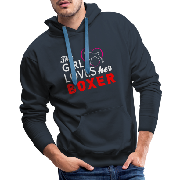 This Girl Loves Her Boxer - Hoodie - navy