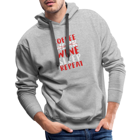 Coffee Work Wine Sleep Repeat2 - Hoodie - heather grey