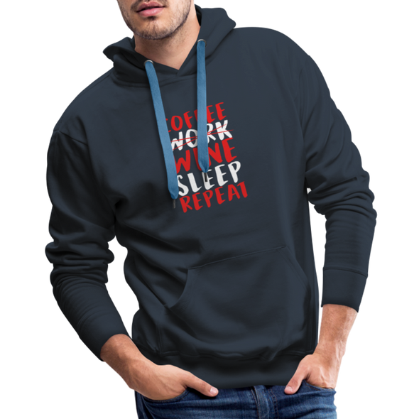 Coffee Work Wine Sleep Repeat2 - Hoodie - navy