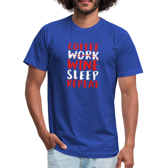 Coffee Work Wine Sleep Repeat2 - Men - royal blue