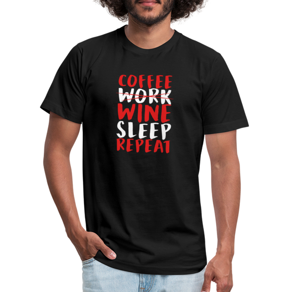 Coffee Work Wine Sleep Repeat2 - Men - black