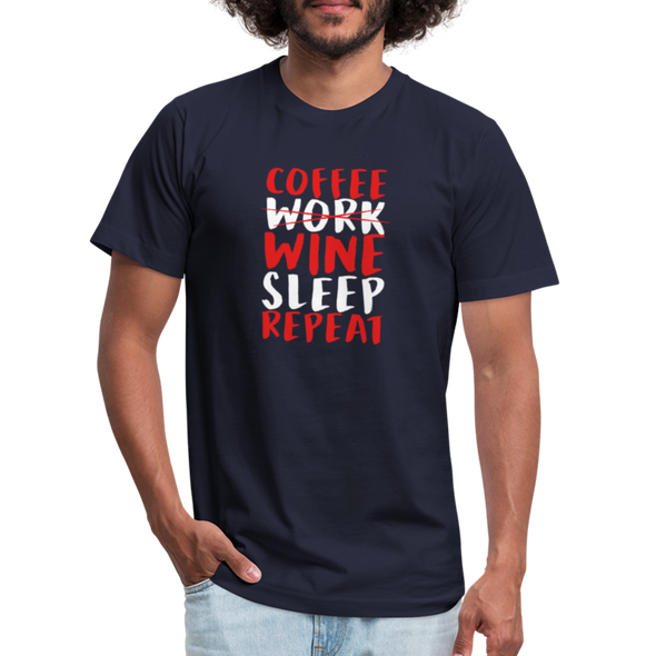 Coffee Work Wine Sleep Repeat2 - Men - navy