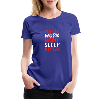 Coffee Work Wine Sleep Repeat2 - Women - royal blue